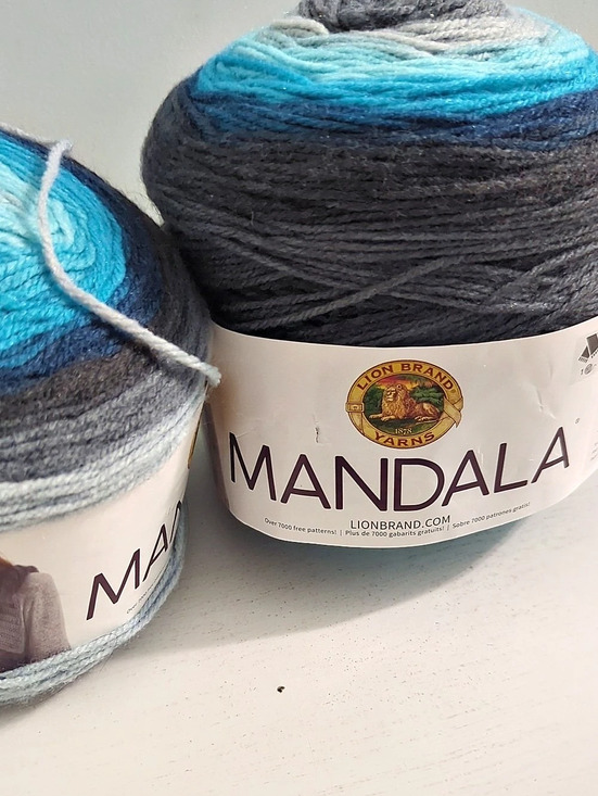 Mandala Other - Lion Brand Mandala Yarn 2 Skeins Blue & Gray NWT